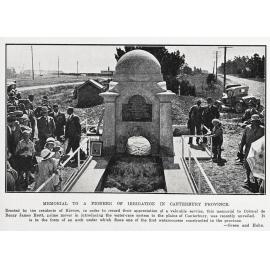 Kirwee Memorial to Colonel de Renzie James Brett