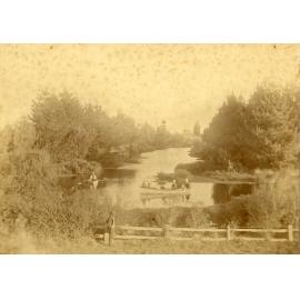 Boating on the millpond, view from the road bridge, Lincoln