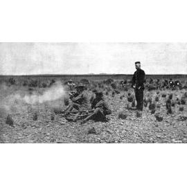 Sergeants Irvine and Williams fire the first shot at the Ellesmere Mounted Rifles