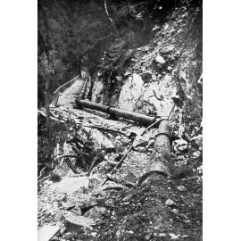Pipes for water power at Holt's Creek