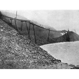 Floods on West Coast Road at Arthur's Pass tunnel, Otira  