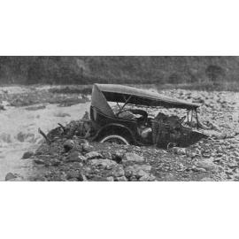 Car stuck in Rough Creek, near Arthur's Pass