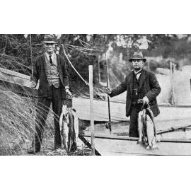 Two fishermen at the opening of the trout fishing season