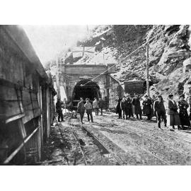 Arthur's Pass Tunnel with Union Jack above it