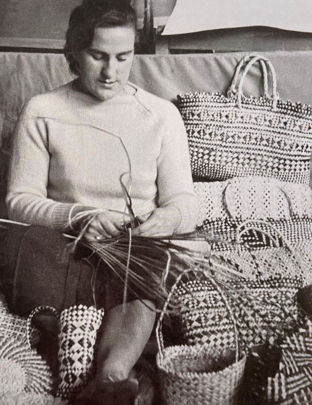 Catherine Elizabeth Brown, QSO (1933–2004; Ngāi Te Ruahikihiki, Ngāti Moki, Waitaha, Ngāti Māmoe, Ngāi Tahu); 1960. Image courtesy of Liz Brown.