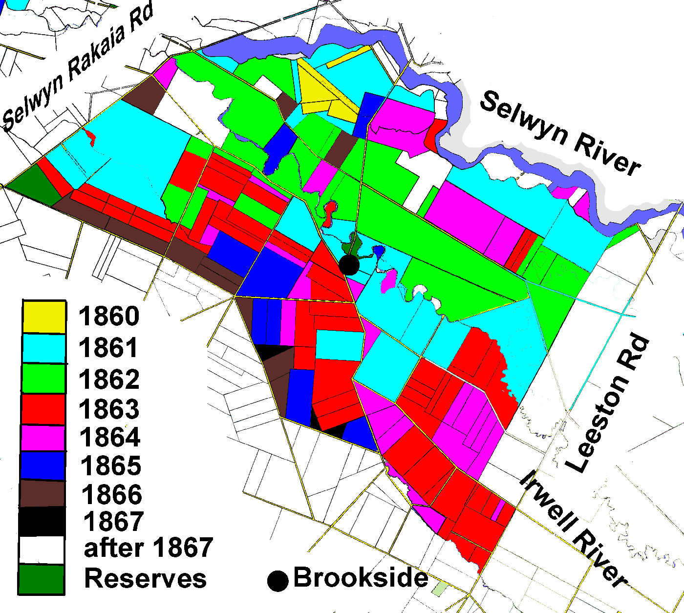 Applications to buy leasehold land in Brookside from 1860