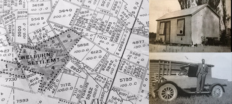 Cadastral Map of Welburn Settlement
Two-roomed building hauled from “Coldwells” that Ted Sunckell lived in before his new home was build. 
Ted Sunckell with his truck

