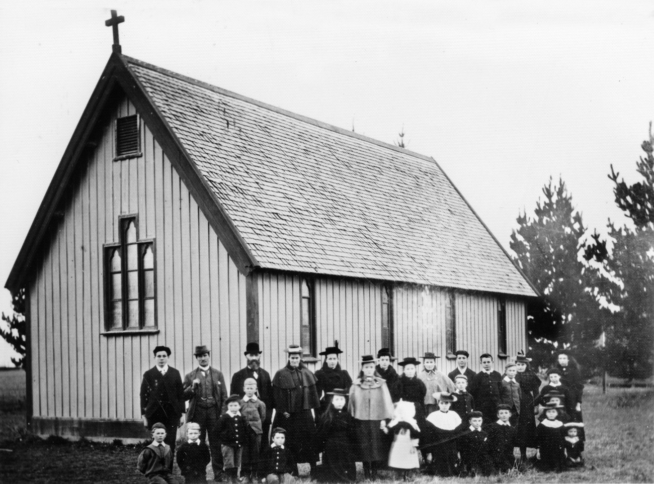 Early photo of St Thomas Anglican Church, Dunsandel