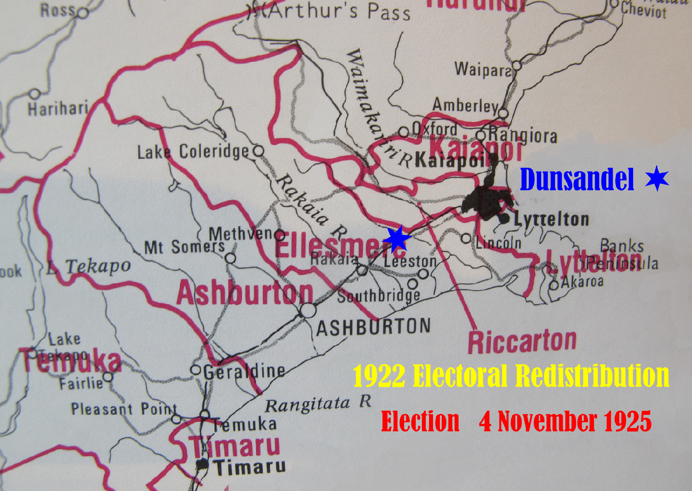 Electioneering for the 1925 General Election in the First Dunsandel Hall/Library