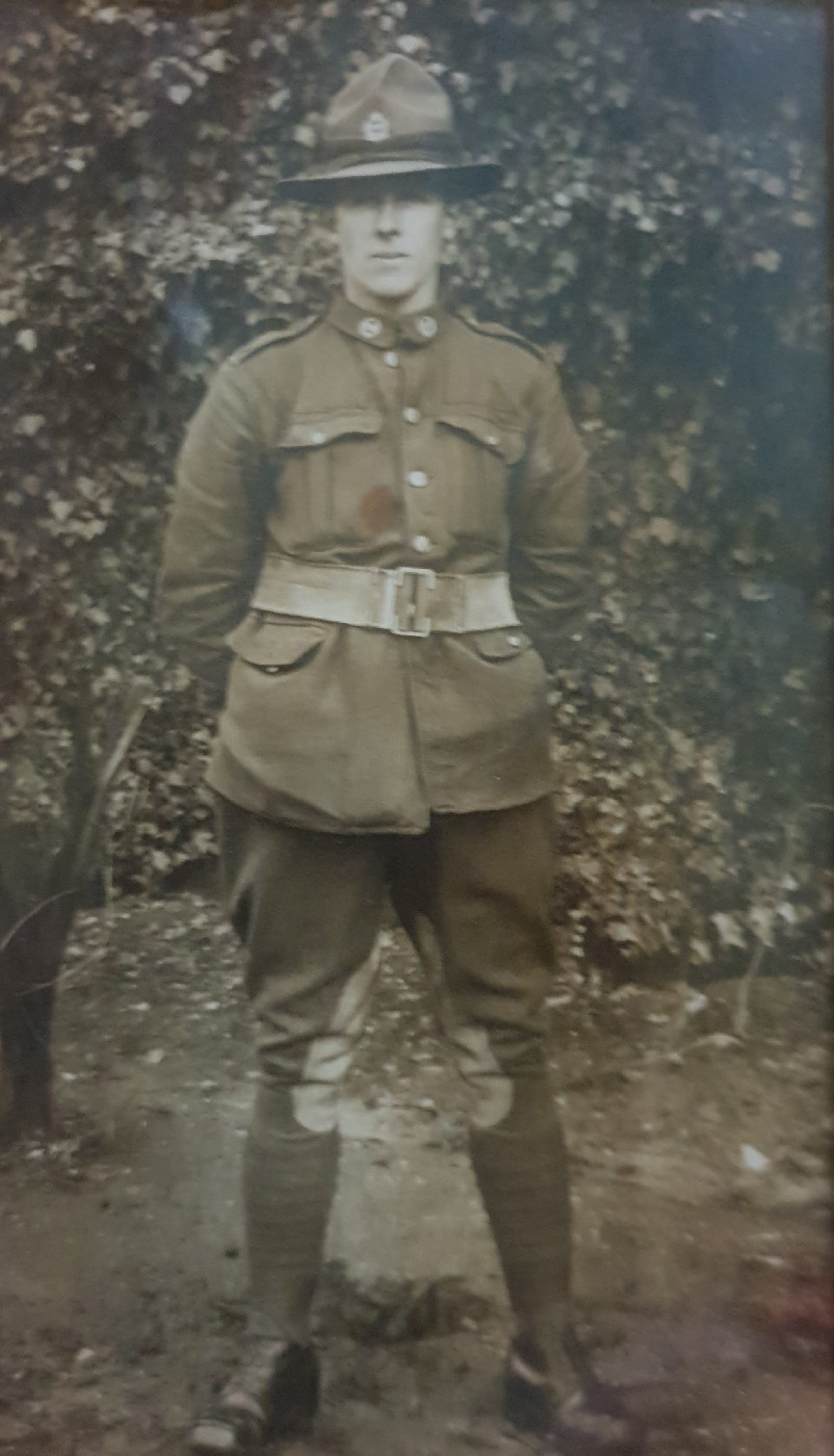 John Evans c.1917. Photograph courtesy of his grandson, Alex Graham.
