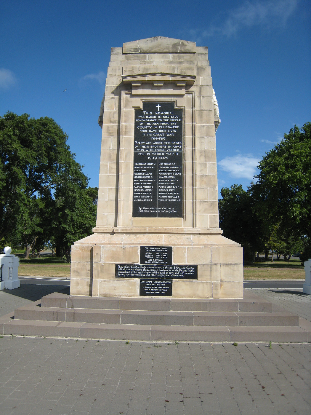 War Memorial, with Anderson Square in the background.