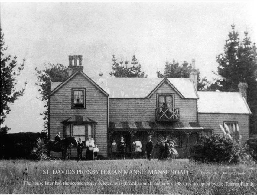 St David's Presbyterian Manse, Leeston. Erected 1871 Durward Family, the top storey was demolished, the house turned around and occupied by Taiaroa whanau in 1985. 
Courtesy Wendy Taiaroa
Ellesmere Historical Sociaty EHS-0819 