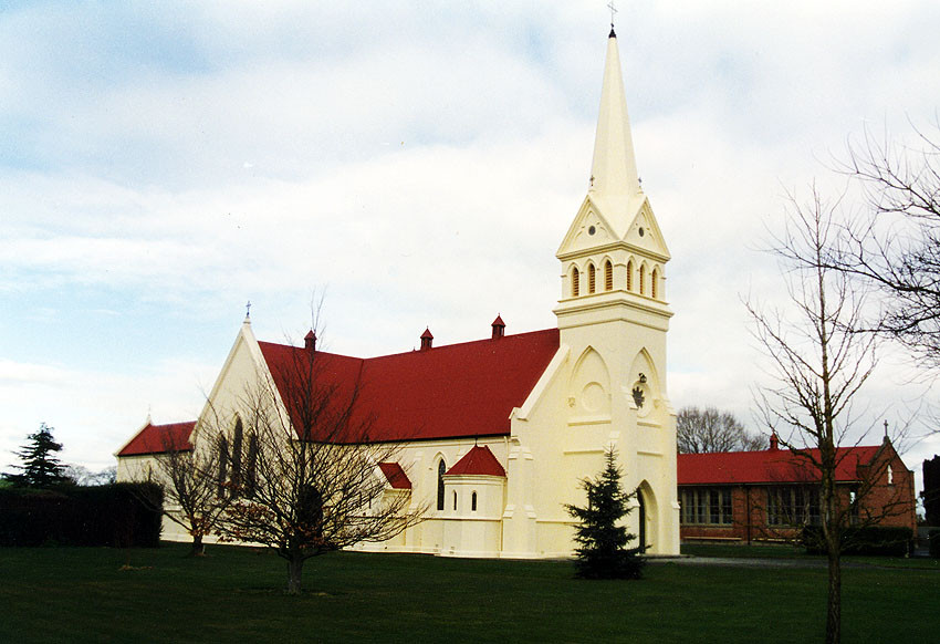 St John's Catholic Church Leeston, Constructed 1893
Courtesy of Ellesmere Camera Club-141. Ellesmere Historical Society.  