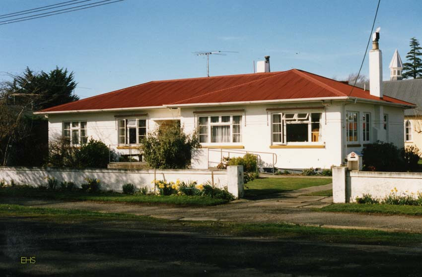 Ellesby House 12 Selwyn St, Leeston, opened 19-4-1978 and photographed in 1988. 
Photographer Allan F Chapman.
Ellesmere Historical Society EHS-3045 