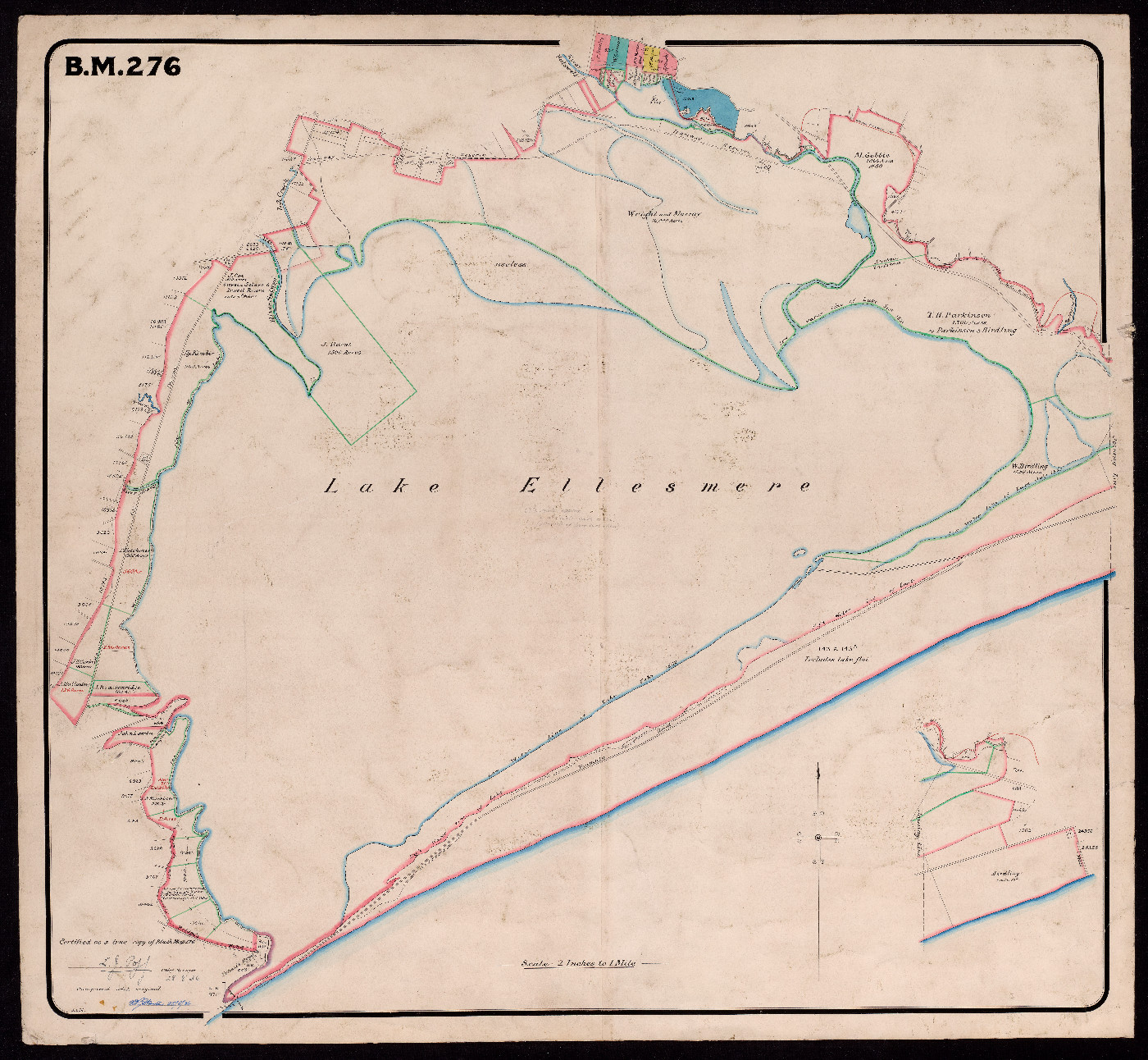 Black Map (276) of Te Waihora Lake Ellesmere (1936). In the collection of Archives New Zealand/Te Rua Mahara o te Kāwanatanga, Christchurch Regional Office. R22668202