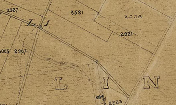 L1 stream marked on the early Black Map for Lincoln (detail)